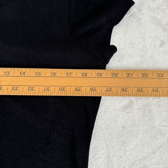 Time & Tru Swimsuit Cover Up Size Medium Black Terrycloth Lace Up Hooded - Picture 6 of 7